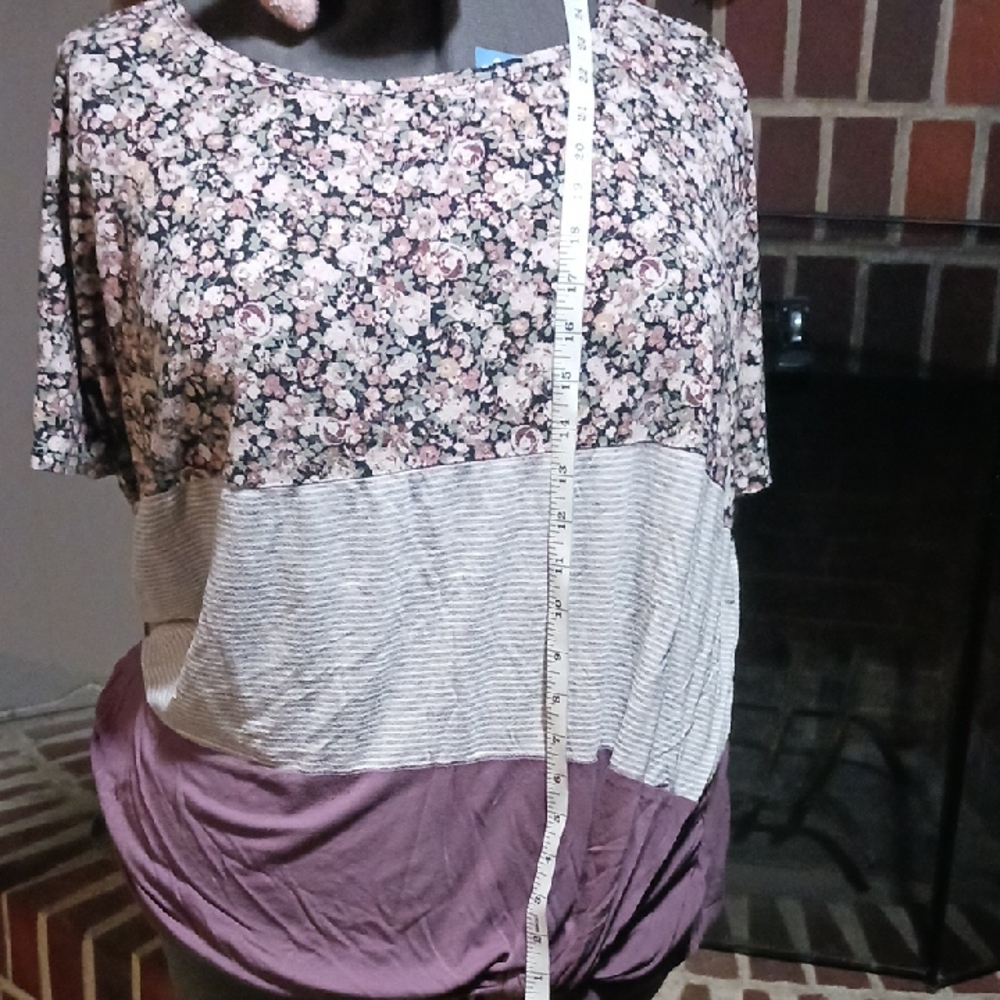 Floral and Striped Women's Top